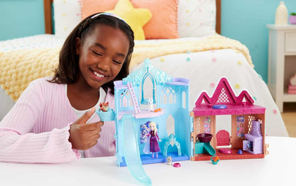 Mattel Disney Frozen Elsa Small Doll Playset w/ 10 Play Areas, 3 Animal Friends & 8 Accy, Storytime Stackers, Inspired by Animals of Arendelle, JFG28