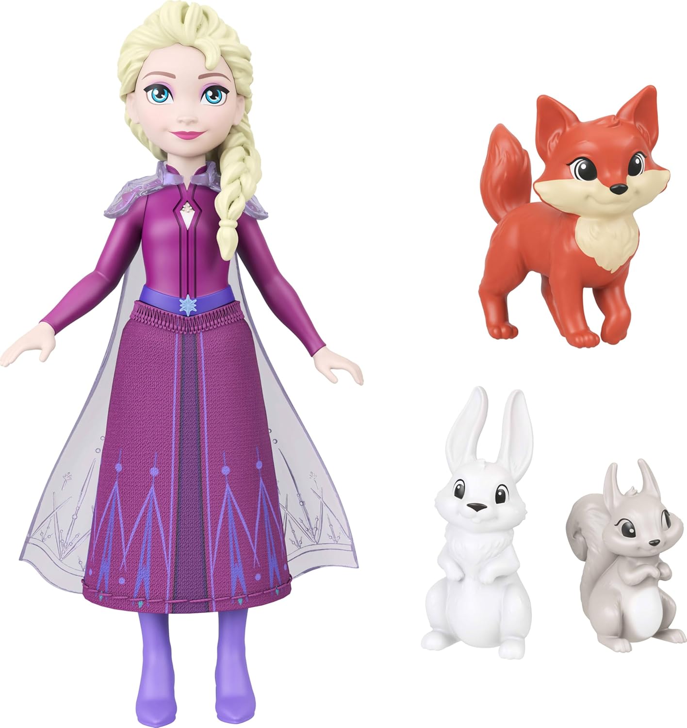 Mattel Disney Frozen Elsa Small Doll Playset w/ 10 Play Areas, 3 Animal Friends & 8 Accy, Storytime Stackers, Inspired by Animals of Arendelle, JFG28