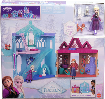 Mattel Disney Frozen Elsa Small Doll Playset w/ 10 Play Areas, 3 Animal Friends & 8 Accy, Storytime Stackers, Inspired by Animals of Arendelle, JFG28