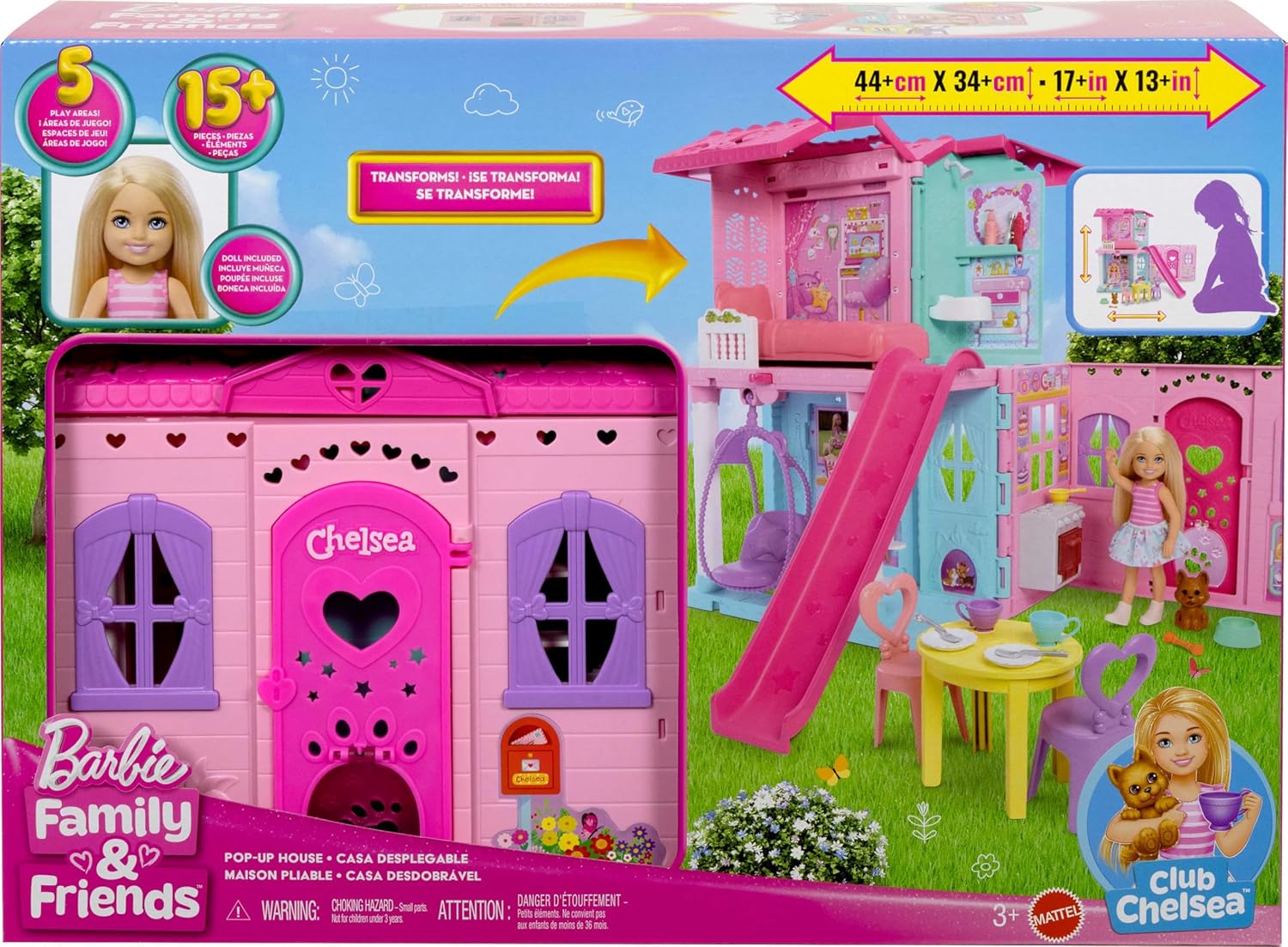 BARBIE CHELSEA POP UP HOUSE AND DOLL BLONDE