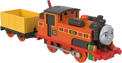 Thomas & Friends Motorized Toy Train, Classic Nia Battery-Powered Engine & Cargo Car, Storytelling Play for Preschoolers, JGF97