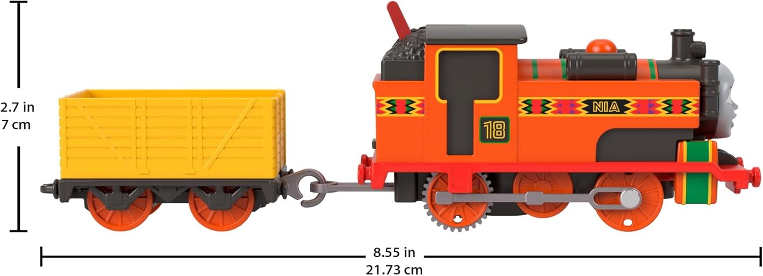 Thomas & Friends Motorized Toy Train, Classic Nia Battery-Powered Engine & Cargo Car, Storytelling Play for Preschoolers, JGF97