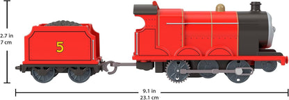 Thomas & Friends Motorized Toy Train, Classic James Battery-Powered Engine & Cargo Car, Storytelling Play for Preschoolers, JGF95