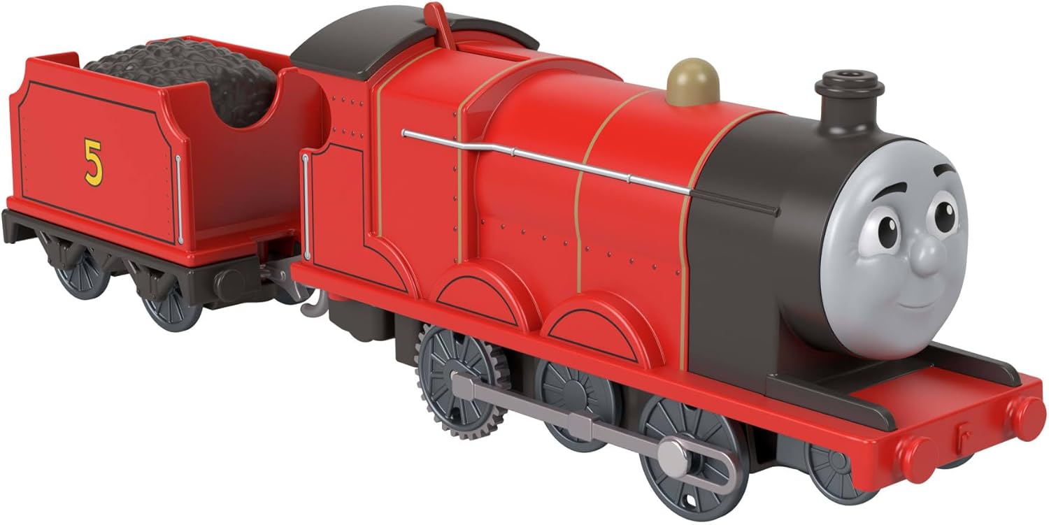 Thomas & Friends Motorized Toy Train, Classic James Battery-Powered Engine & Cargo Car, Storytelling Play for Preschoolers, JGF95