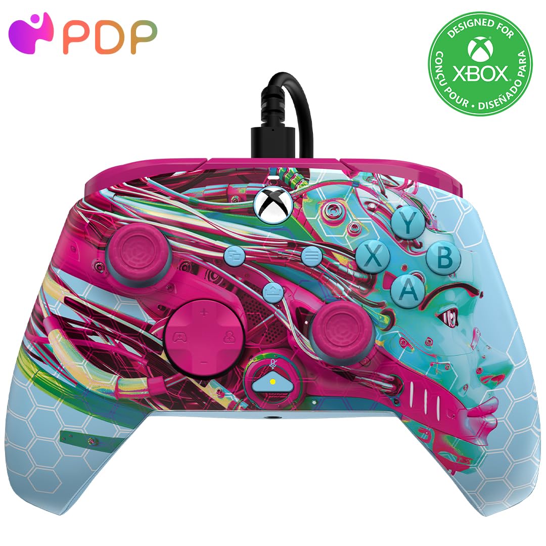 PDP Xbox REMATCH GLOW Wired controller ANDROID DREAMS