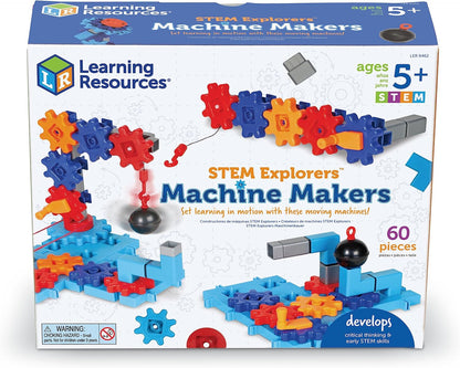 Learning Resources STEM Explorers™ Machine Makers, 60 Pieces, Ages 5+, Build It Yourself Engineering Toys