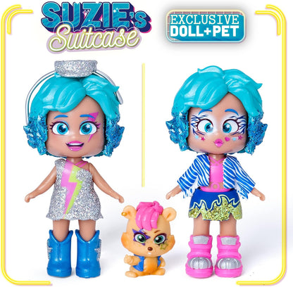 KOOKYLOOS Suzie’s Suitcase – Doll’s suitcase with over 14 fashion accessories and exclusive doll with 3 fun expressions. Includes clothes, accessories and shoes, hangers and an exclusive pet