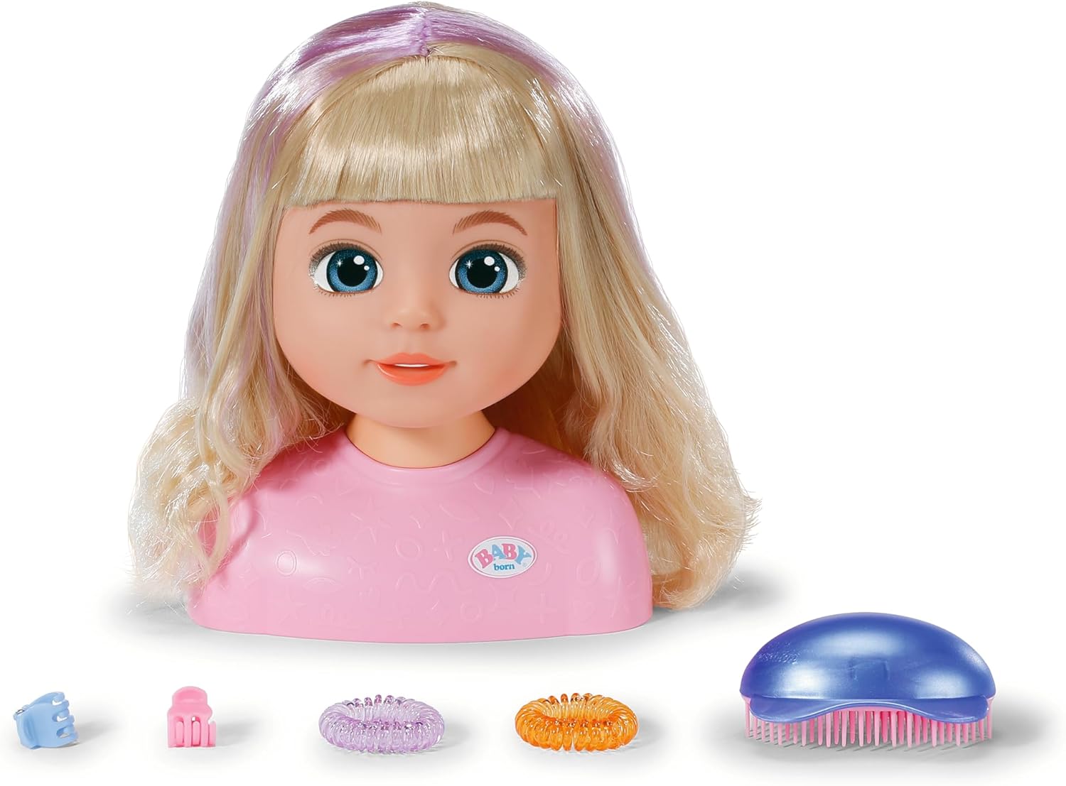 BABY born Styling Head Carla Nylon Hair - Includes Hair Clips, Ribbons & Brush - Suitable for Children Aged 3+