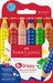 Faber-Castell Grippy 110630 Colouring Pencils Set, 6 Colouring Pencils for Toddlers from 2 Years, 3-in-1 Pens Set