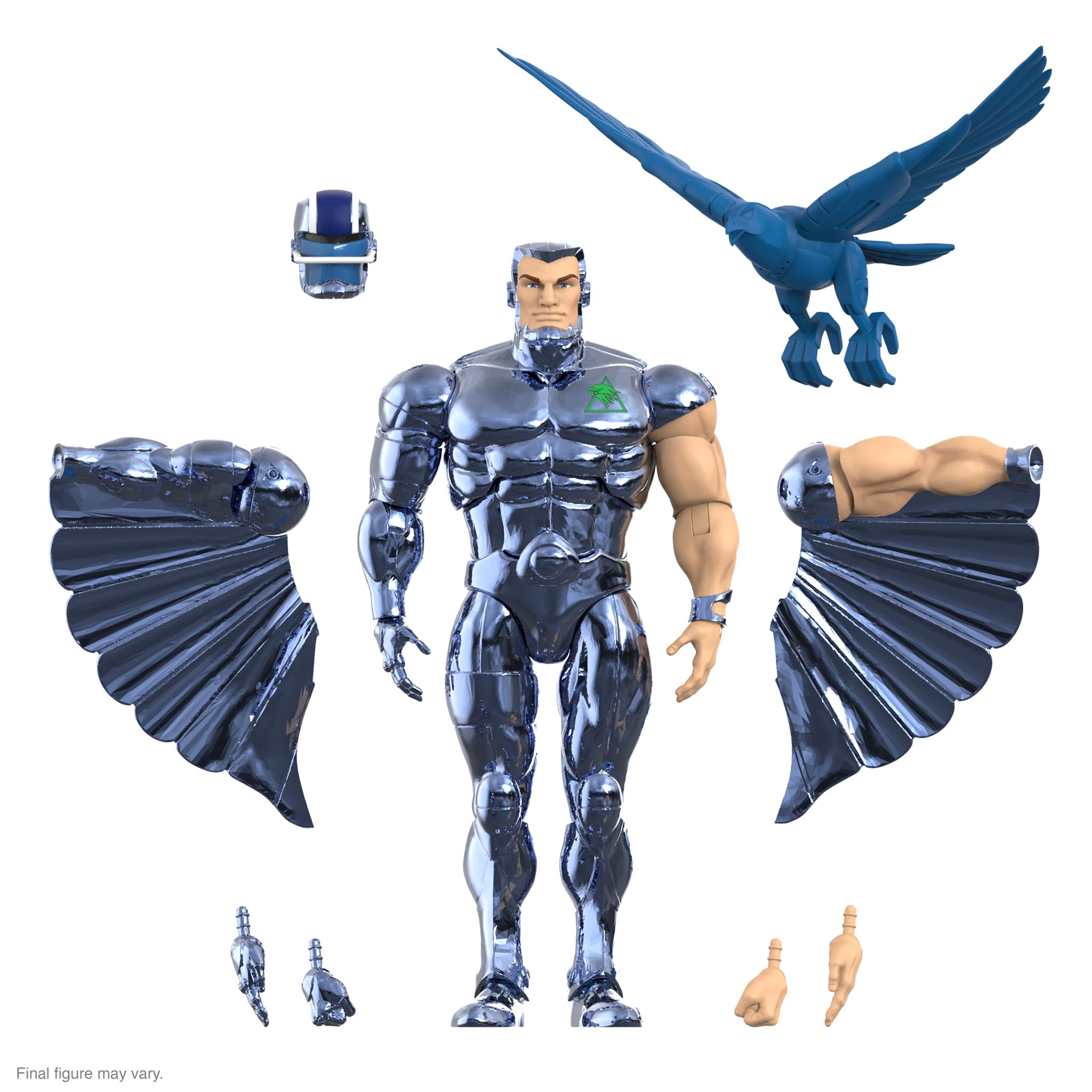 Super7 ULTIMATES! SilverHawks Steelwill (VAC Metal Toy Version) - 7" SilverHawks Action Figure with Accessories Classic Cartoon Collectibles