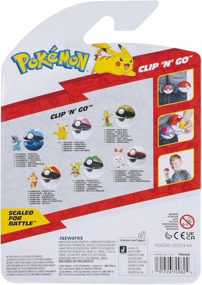Pokémon Clip ‘N’ Go Chimchar and Repeat Ball - Includes 2-Inch Battle Figure and Repeat Ball Accessory