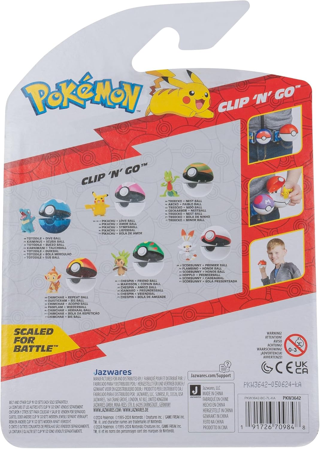Pokémon Clip ‘N’ Go Scorbunny and Premier Ball - Includes 2-Inch Battle Figure and Premier Ball Accessory
