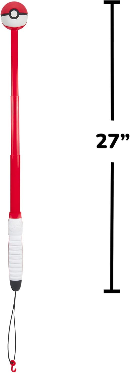 Pokémon Poke Ball Telescopic Fetch Launcher for Pets - Portable Launcher with Strap plus 2.5-Inch Rubber Ball