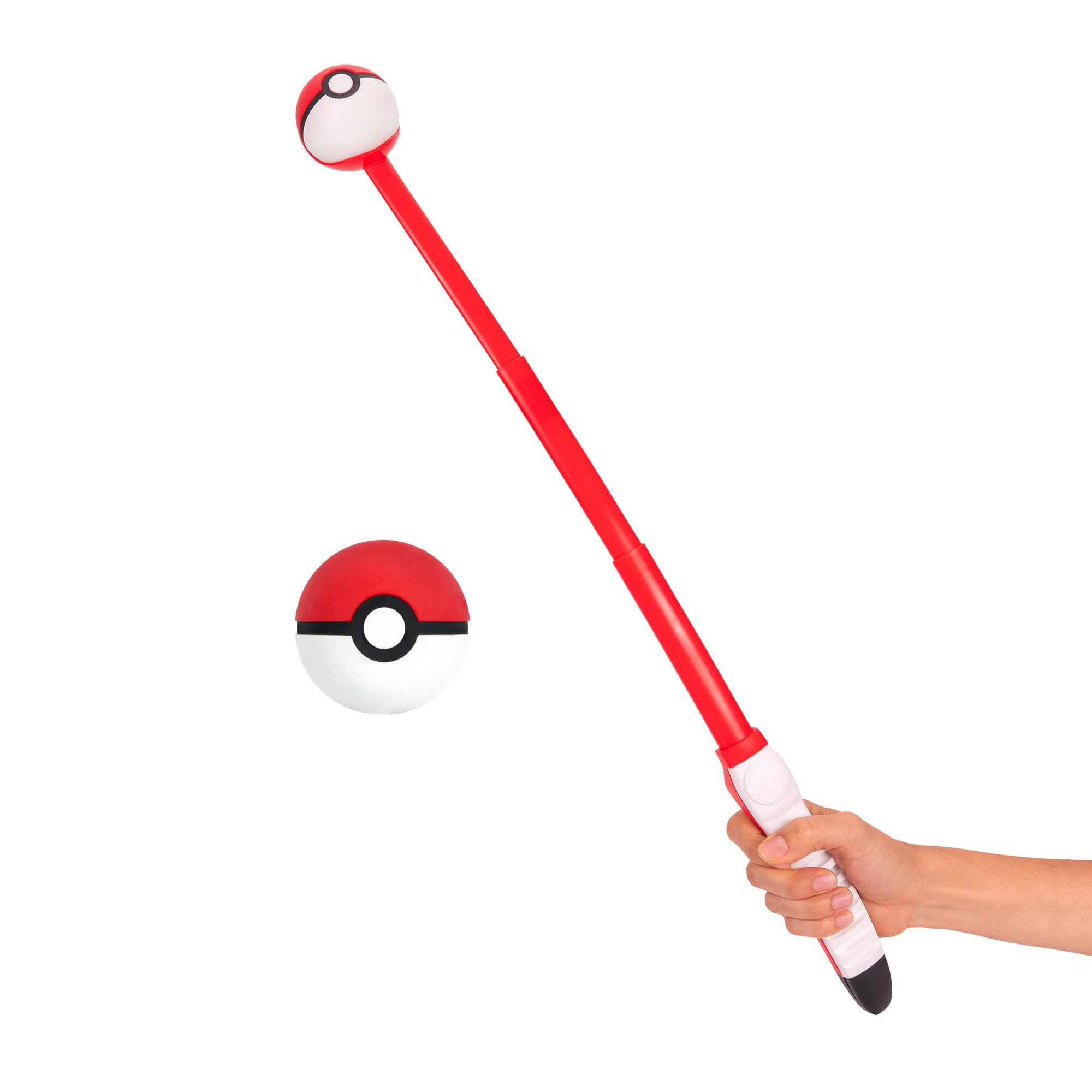 Pokémon Poke Ball Telescopic Fetch Launcher for Pets - Portable Launcher with Strap plus 2.5-Inch Rubber Ball