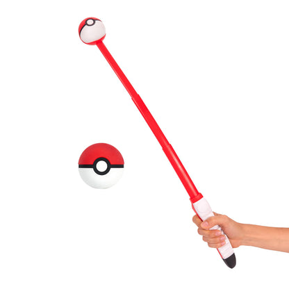 Pokémon Poke Ball Telescopic Fetch Launcher for Pets - Portable Launcher with Strap plus 2.5-Inch Rubber Ball