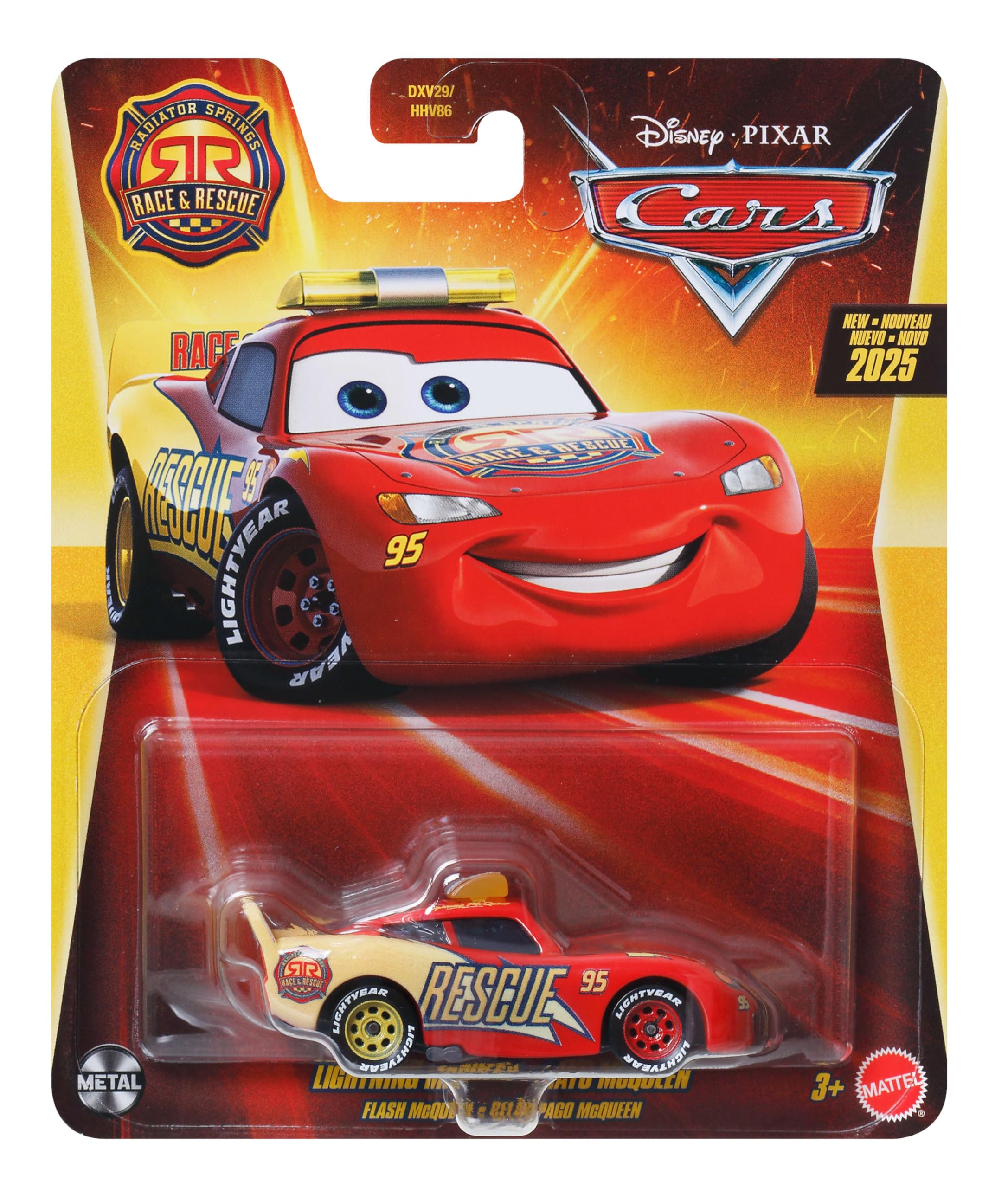 Disney Cars 2025 Mattel 1:55 Scale Diecast Radiator Springs Race & Rescue Lightning McQueen
