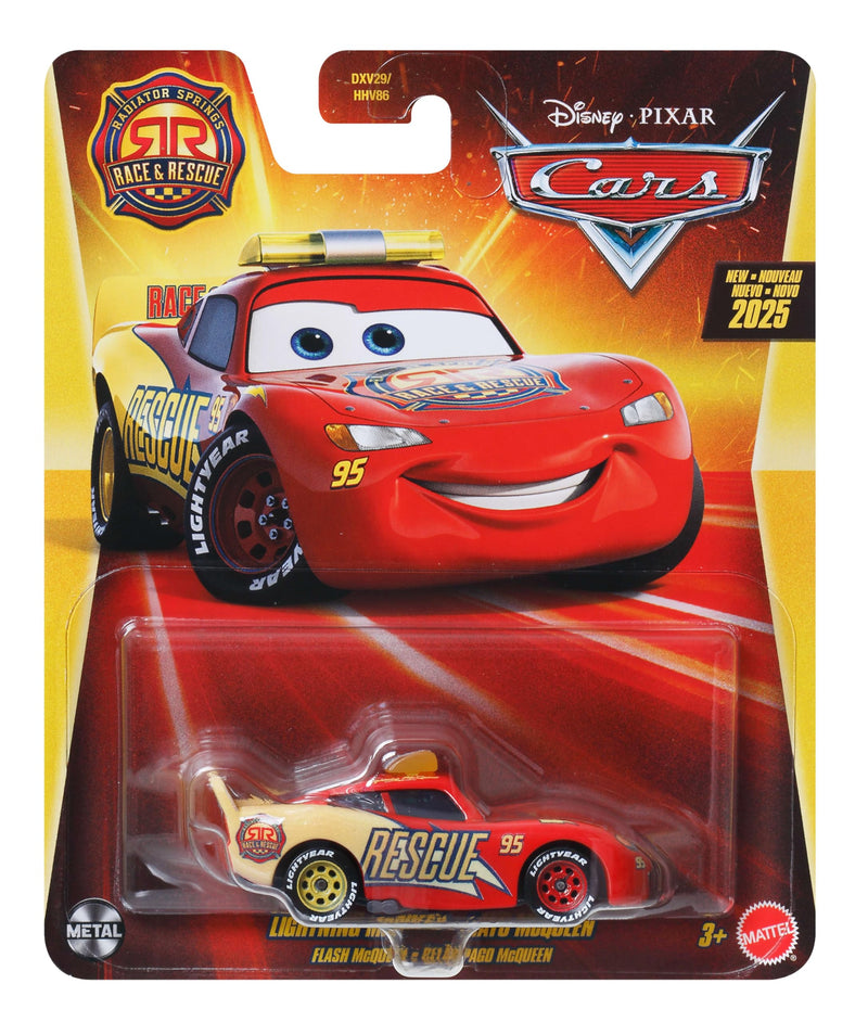 Disney Cars 2025 Mattel 1:55 Scale Diecast Radiator Springs Race & Rescue Lightning McQueen