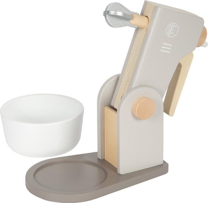 small foot Grigio Tasty in Legno, 2 in 1, Robot da Cucina Mano e Mixer in Piedi, Set da Gioco per Bambini dai 3 Anni, 12679, Colore Coloured