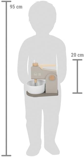 small foot Grigio Tasty in Legno, 2 in 1, Robot da Cucina Mano e Mixer in Piedi, Set da Gioco per Bambini dai 3 Anni, 12679, Colore Coloured