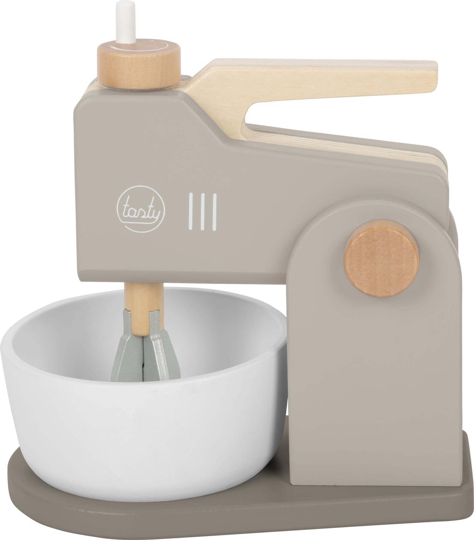 small foot Grigio Tasty in Legno, 2 in 1, Robot da Cucina Mano e Mixer in Piedi, Set da Gioco per Bambini dai 3 Anni, 12679, Colore Coloured