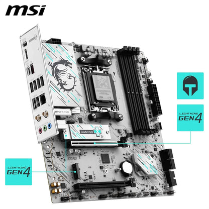 MSI B840M GAMING PLUS WIFI6E Motherboard, mATX - Supports AMD Ryzen 9000/8000 / 7000 Processors, AM5 - DDR5 Memory Boost 8000+ MT/s (OC), PCIe 4.0 x16, M.2 Gen4, Wi-Fi 6E, 2.5G LAN