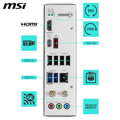 MSI B840M GAMING PLUS WIFI6E Motherboard, mATX - Supports AMD Ryzen 9000/8000 / 7000 Processors, AM5 - DDR5 Memory Boost 8000+ MT/s (OC), PCIe 4.0 x16, M.2 Gen4, Wi-Fi 6E, 2.5G LAN