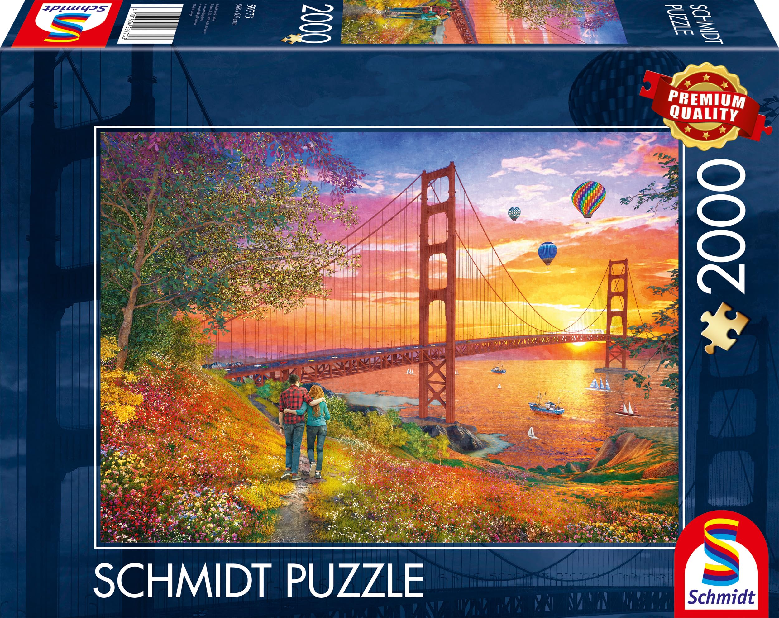 Schmidt | Walking to the Golden Gate Bridge (2,000 Pieces) | Jigsaw Puzzle | Ages 14+ | 1+ Players