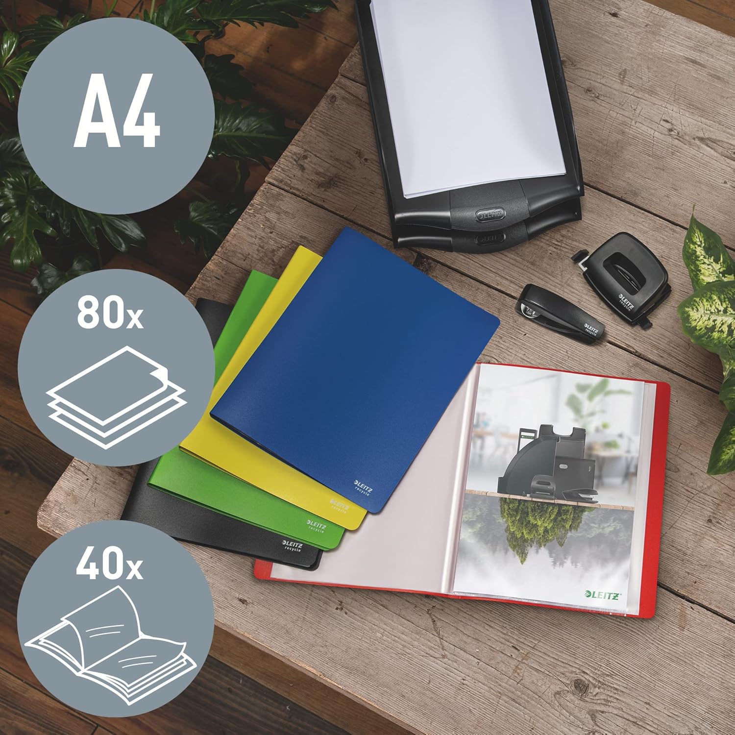 Leitz Recycle Display Book 20 Pockets - Red
