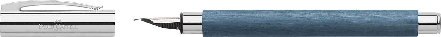 Faber-Castell Ambition 147141 Fountain Pen High-Grade Resin Blue Nib Width F 1 Fountain Pen with Gift Box