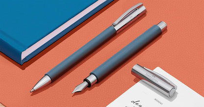 Faber-Castell Ambition 147141 Fountain Pen High-Grade Resin Blue Nib Width F 1 Fountain Pen with Gift Box