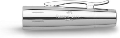 Faber-Castell E-Motion Chrome Wood Fountain Pen - Dark Brown Medium