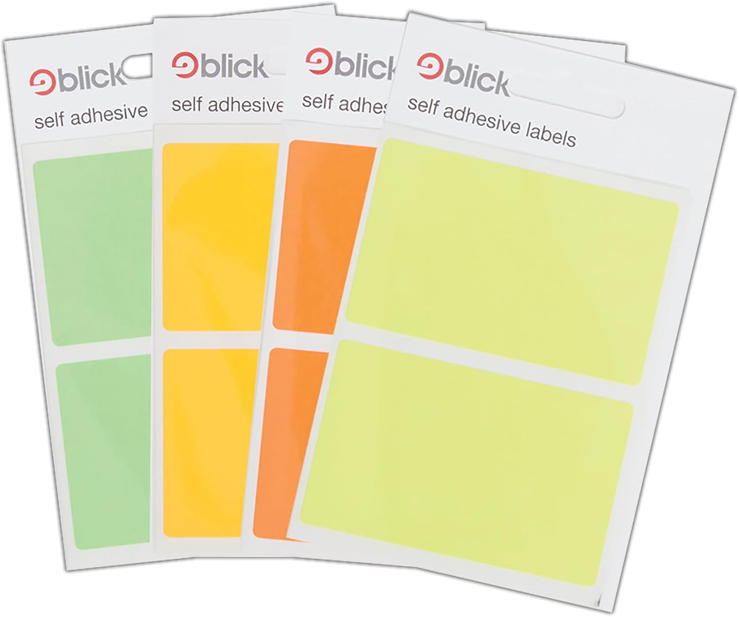 Blick Labels, Fluorescent Orange, Self Adhesive Stickers, Rectangular, 50mm x 80mm, 8 Labels, for Home, Office, Family, School, Holiday Calendar Organising, Planner, Rewards Chart, Colour Coding
