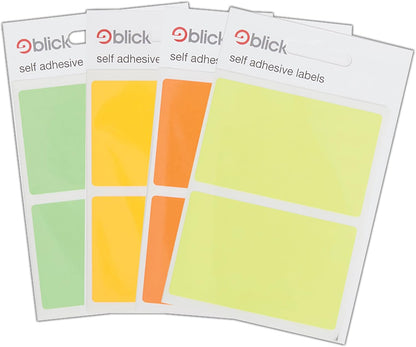 Blick Labels, Fluorescent Orange, Self Adhesive Stickers, Rectangular, 50mm x 80mm, 8 Labels, for Home, Office, Family, School, Holiday Calendar Organising, Planner, Rewards Chart, Colour Coding