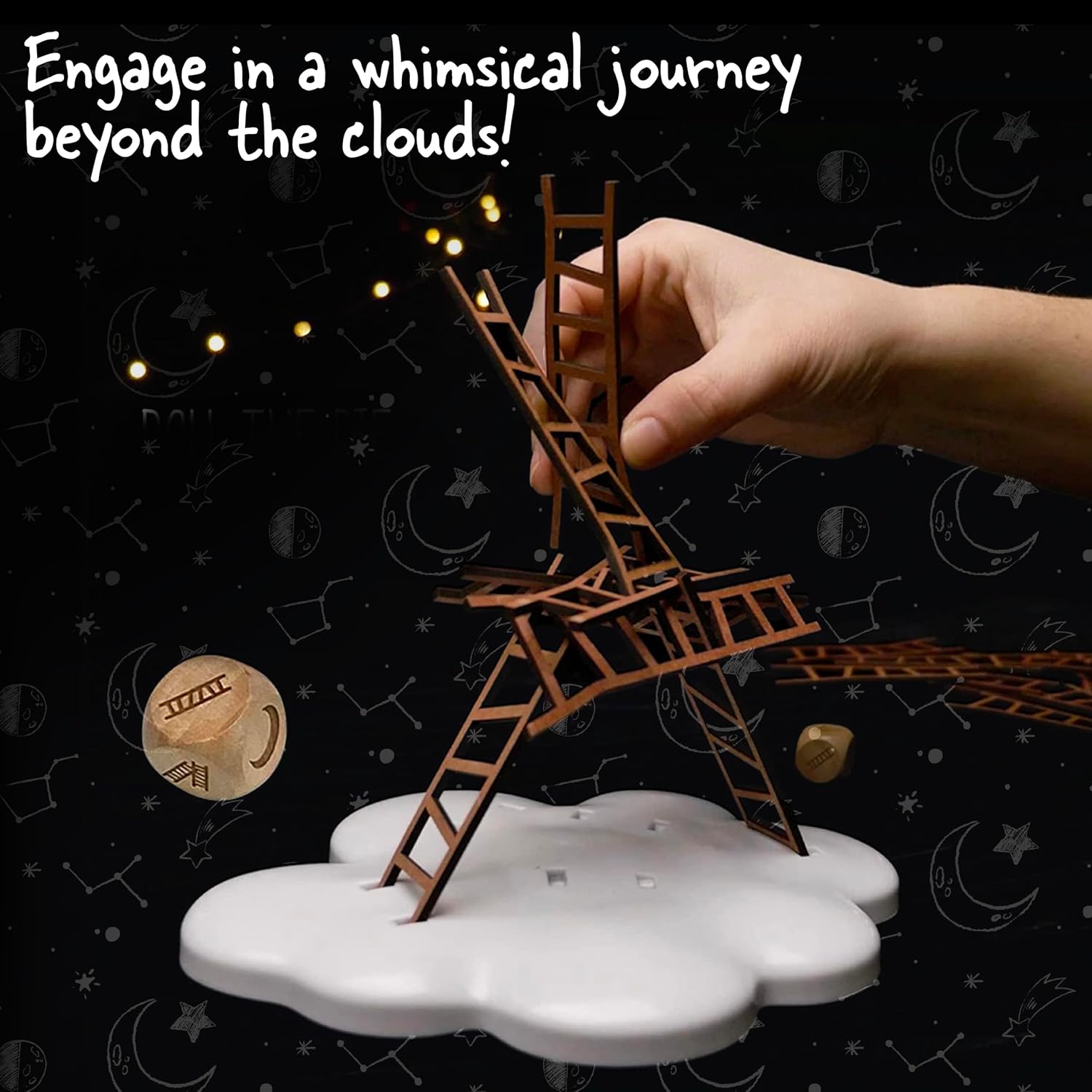 Thames & Kosmos Catch the Moon, stravagante gioco impilabile a scale, giochi per famiglie per la notte di gioco, giochi per adulti e bambini, da 1 a 6 giocatori, età 8+