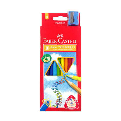 Junior Grip Triangular Coloured Pencils Box 10