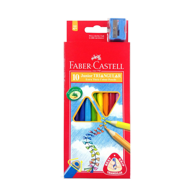Junior Grip Triangular Coloured Pencils Box 10