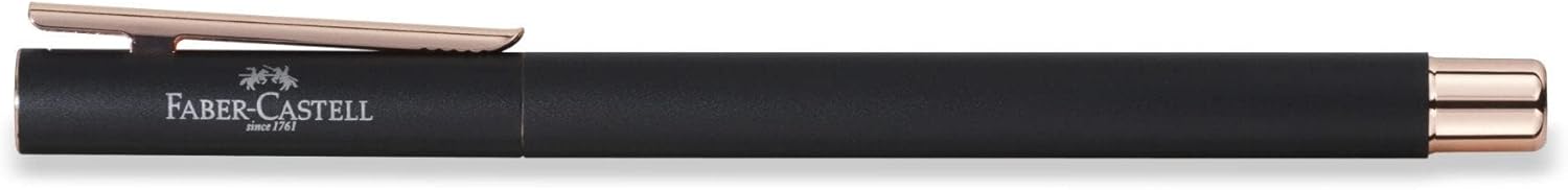 Faber-Castell Neo Slim 343101 Fountain Pen Metal Nib Width F Black with Rose Gold
