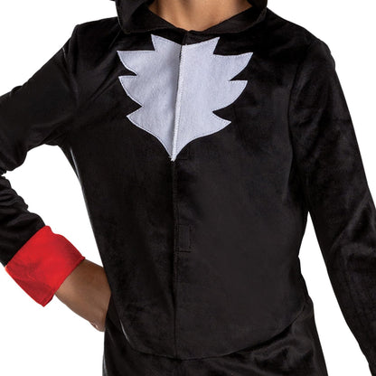 Sonic The Hedgehog 162019L-20L Shadow Classic Costume Movie Hood Jumpsuit CLS, Unisex Children, 4-6