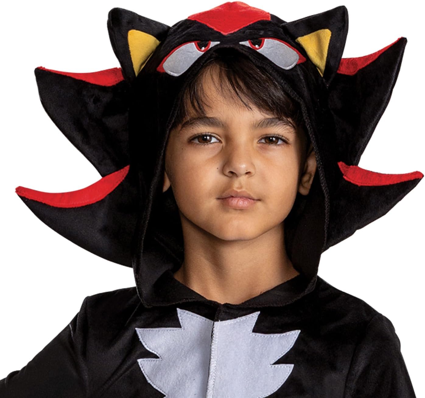 Sonic The Hedgehog 162019L-20L Shadow Classic Costume Movie Hood Jumpsuit CLS, Unisex Children, 4-6