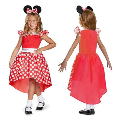 Disney Official Classic Pink Minnie Mouse Costume Kids, Minnie Mouse Dress Up Outfit Skirt Girls Fancy Dress, World Book Day Costumes for Girls
