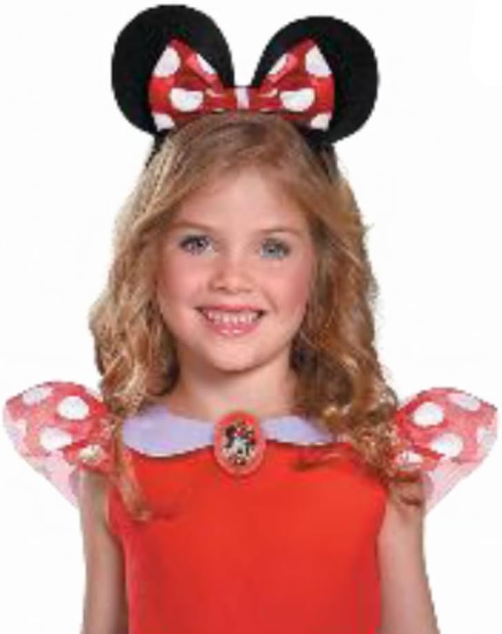 Disney Official Classic Pink Minnie Mouse Costume Kids, Minnie Mouse Dress Up Outfit Skirt Girls Fancy Dress, World Book Day Costumes for Girls