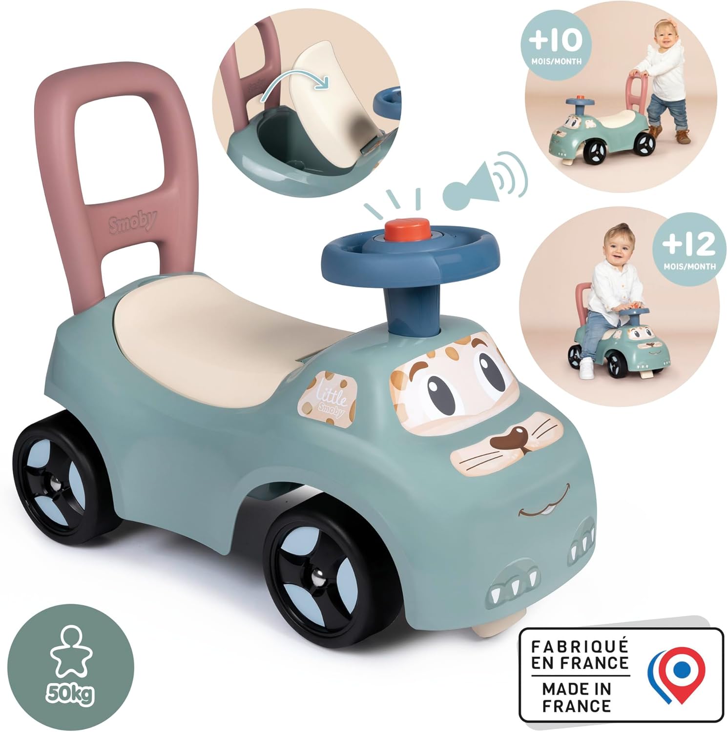 Smoby - Little Smoby  Loopauto Pastel Blauw