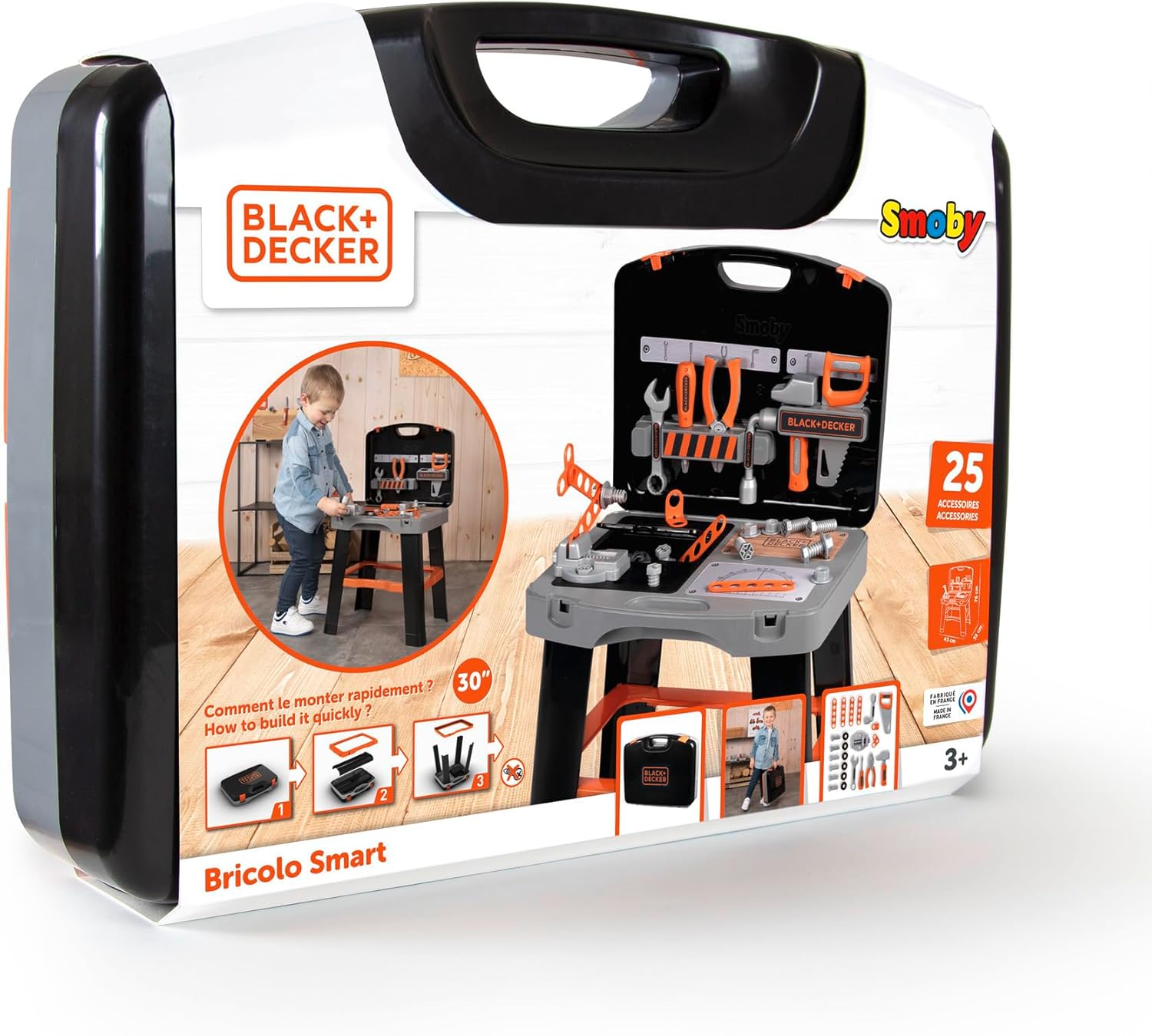 Smoby - Smoby Black & Decker Bricolo Smart Werkbank Inklapbaar in Koffer 33dlg.
