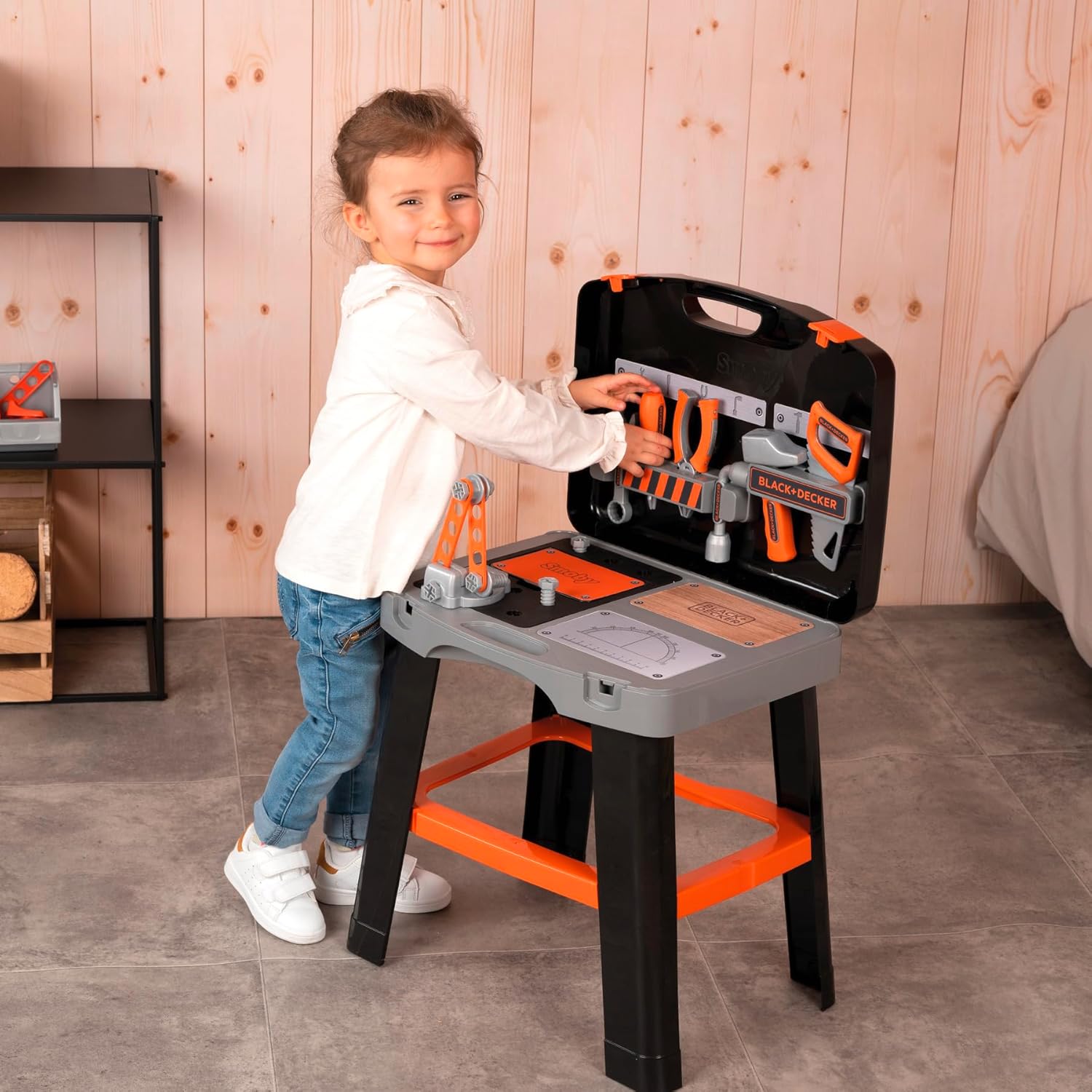 Smoby - Smoby Black & Decker Bricolo Smart Werkbank Inklapbaar in Koffer 33dlg.