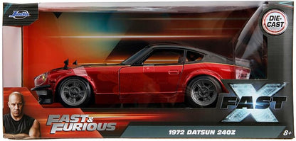 Fast & Furious JADA NISSAN DATSUN 240Z 1:24 die-cast model Car (FAST X), Red, Toys for Kids and Adults, collect and play vehicle
