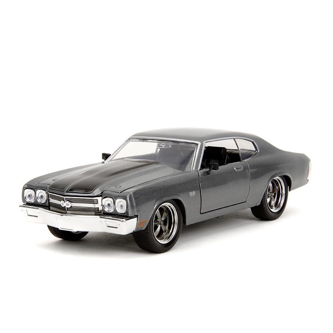 Jada Toys Fast and Furious 1970 Chevrolet Chevelle SS Model Car (Grey) - Film Car from Fast & Furious 10 with Parts to Open, Scale 1:24 (19 cm), for Fans & Collectors from 8 Years