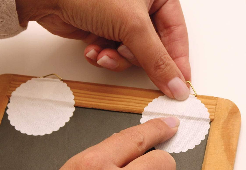 HERMA 5749 Fotohangers om te plakken, wit, groot, 6 stuks, Ø 45 mm, zelfklevend, draadkabel, fotoophanging zonder boren, voor de muur, sterke papieren draadhanger voor foto's, fotolijsten tot 1200 g