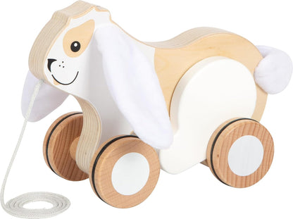 small foot Coniglio Legno con Orecchie scricchiolanti, Giocattolo da trainare con Ruote gommate, promuove la motricità e i Primi Passi, per Bambini da 1 Anno, 12551, Colore Coloured