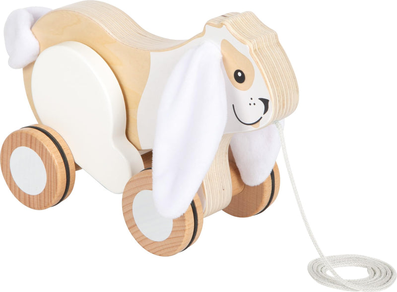 small foot Coniglio Legno con Orecchie scricchiolanti, Giocattolo da trainare con Ruote gommate, promuove la motricità e i Primi Passi, per Bambini da 1 Anno, 12551, Colore Coloured