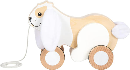 small foot Coniglio Legno con Orecchie scricchiolanti, Giocattolo da trainare con Ruote gommate, promuove la motricità e i Primi Passi, per Bambini da 1 Anno, 12551, Colore Coloured